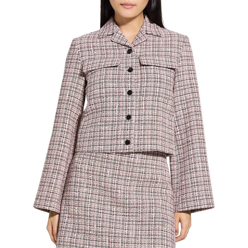Theory Womens Patch Crop Jacket, Pink